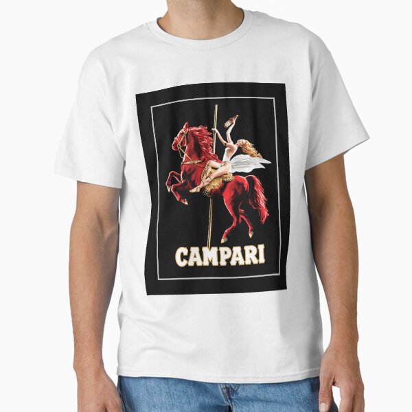 Vintage Campari Wine and Liquor Spirits Red Horse Art Print Classic T-Shirt