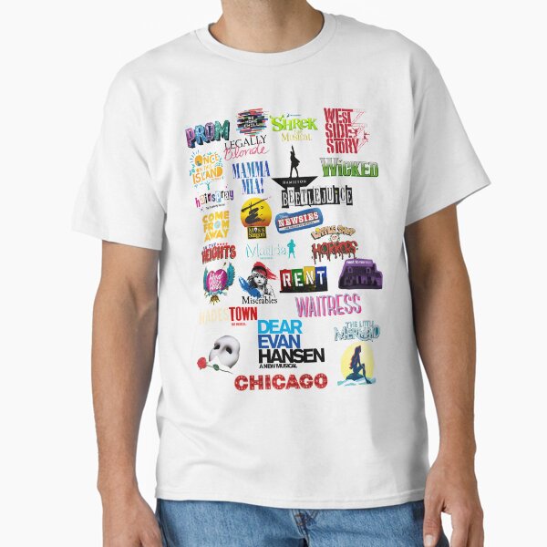 Musical Theater Sticker Shirt Inspired by Broadway Shows Classic T-Shirt