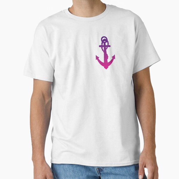 Artistic colored purple anchor pattern Classic T-Shirt