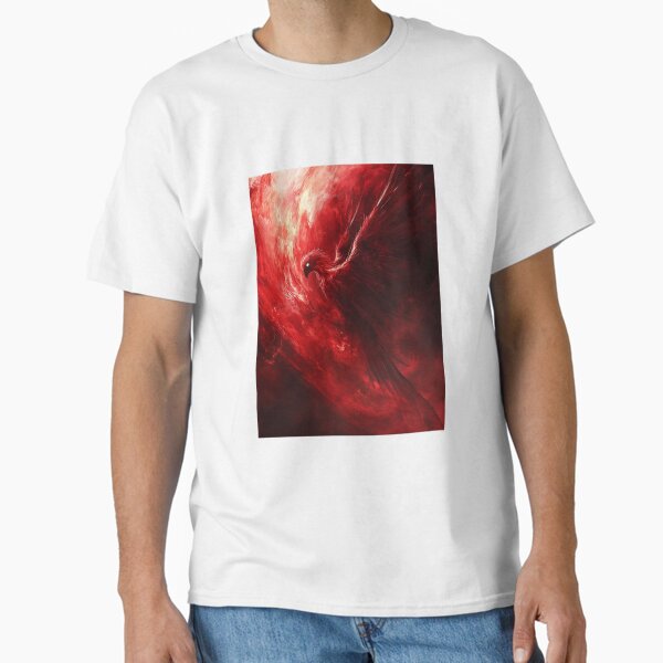 Melancholic Fallen Angel in Red and Black Classic T-Shirt