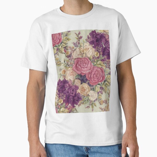 Antique Flower Bouquet Pattern Classic T-Shirt