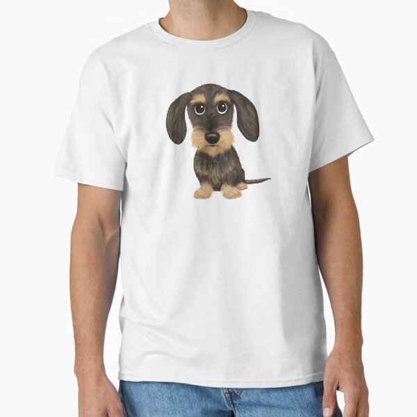 Wirehaired Dachshund | Cute Wire Haired Wiener Dog | Wild Boar and Tan Teckel Classic T-Shirt