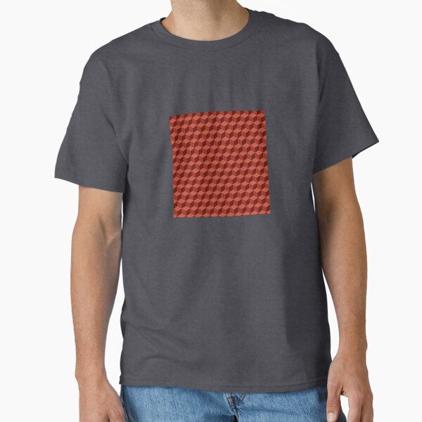Red Isometric Squares Classic T-Shirt