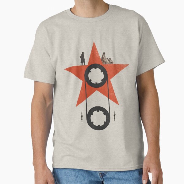Retro Industrial Red Star with Vintage Figures Art Print Classic T-Shirt