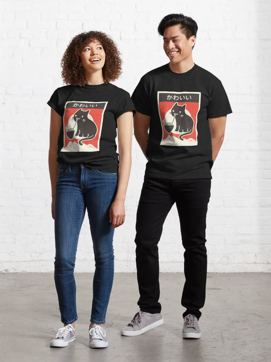 "Kawaii" Vintage Style Japenese Ramen Cat Classic T-Shirt