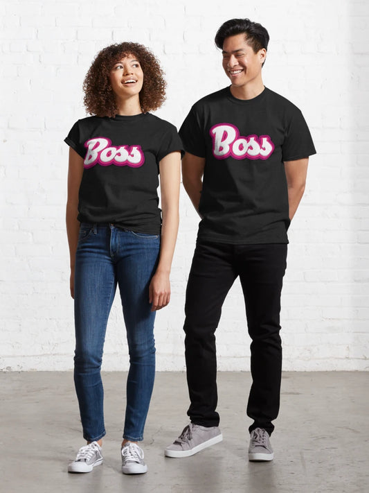 BOSS – White round font with purple-pink shadow effect Classic T-Shirt