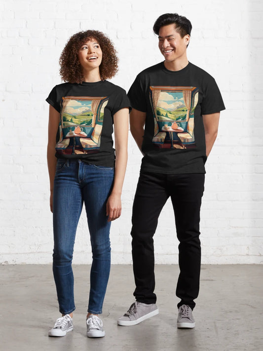 Scenic Train Journey Poster – Matisse-Inspired Vintage Travel Art Print Classic T-Shirt