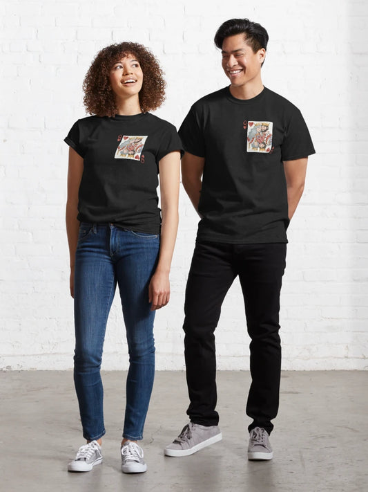 Romantic Queen of Hearts Playing Card Love Illustration Classic T-Shirt
