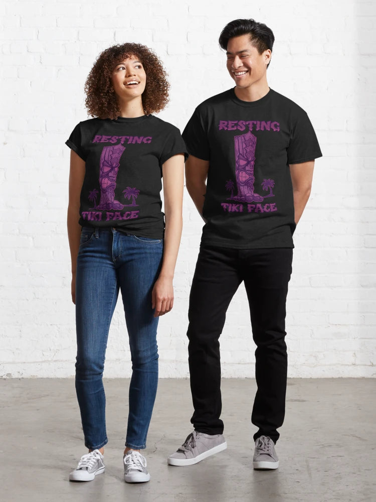 Resting Tiki Face (Purple) Classic T-Shirt