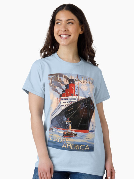 Europe America retro poster Classic T-Shirt