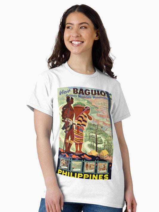 Visit Baguio Phillipines vintage travel poster Classic T-Shirt