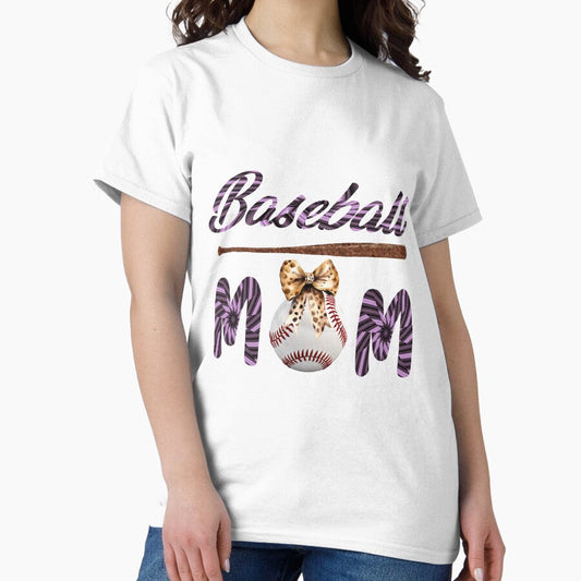 Baseball Mom Purple Black Lettering - the new season starts Classic T-Shirt