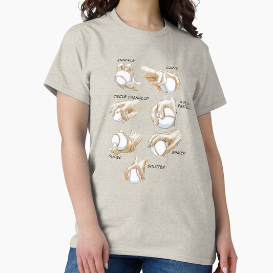 Baseball Pitch Grips Poster Classic T-Shirt