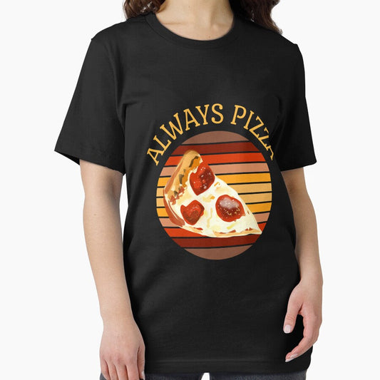 Always Pizza Retro Sunset with Slice of Pepperoni Pizza Essential T-Shirt