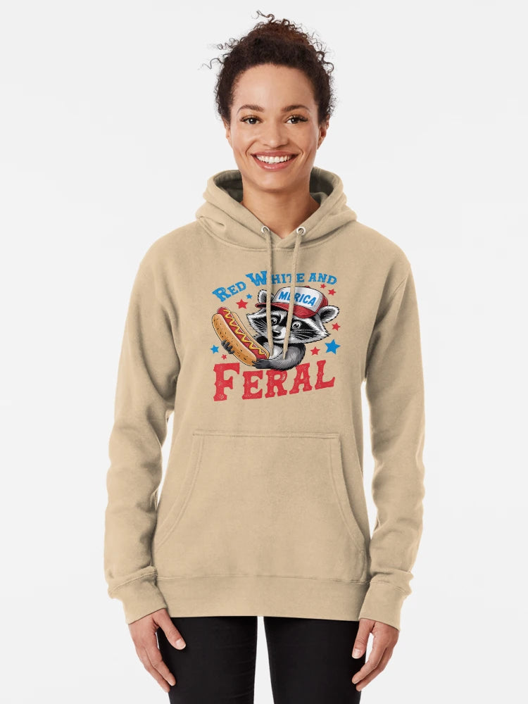 Funny Raccoon 4Th Of July Patriotic Cute Red White And Feral Classic T-Shirt