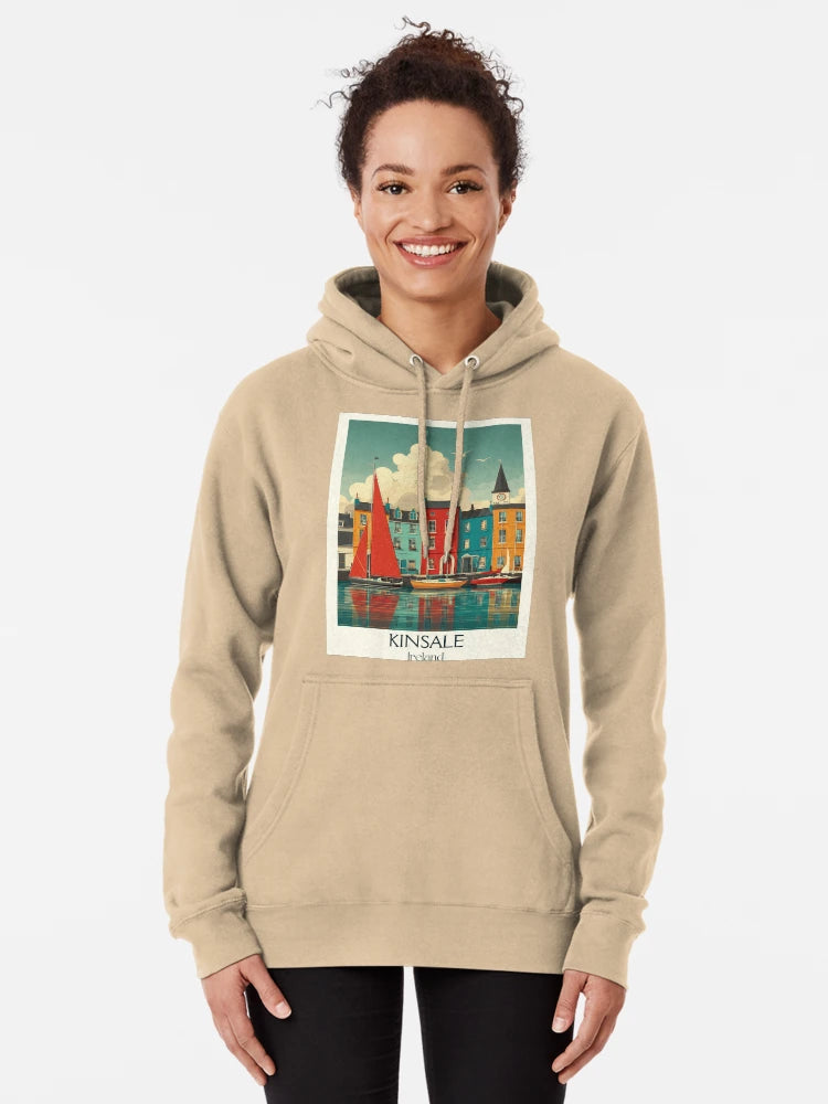 Kinsale Harbor Poster – Colorful Facades & Bright Red Sail Classic T-Shirt