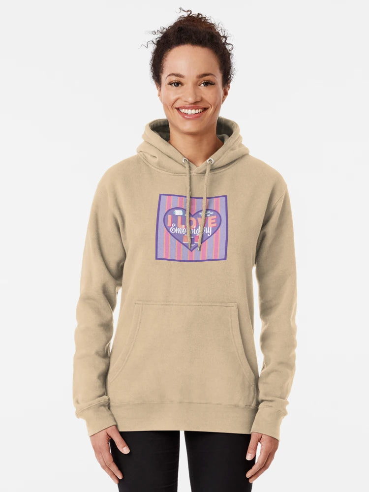 Fabric Panels I Love Embroidery - PURPLE AND PEACH Classic T-Shirt