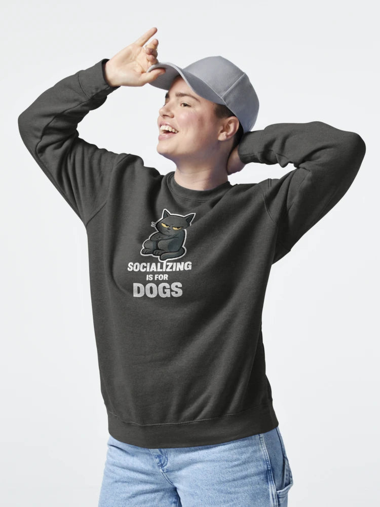 Socializing Is for Dogs – Antisocial Cat Mood Classic T-Shirt
