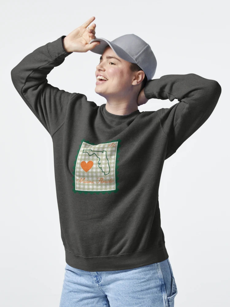 UMiami university of Miami florida gingham heart stamp Classic T-Shirt