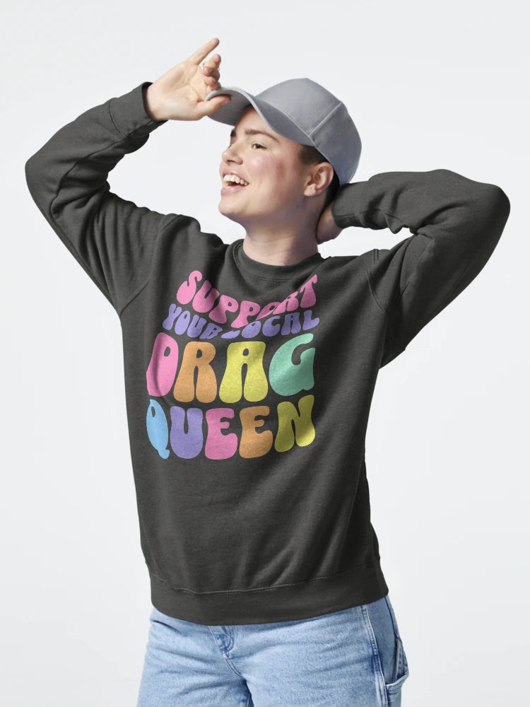 Support Your Local Drag Queen Story Hour Retro Aesthetic Back Print LGBTQ Rights Classic T-Shirt
