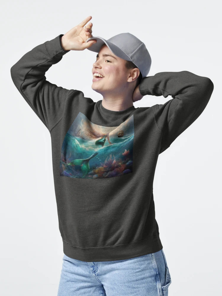 Queen Mermaid watches a distant Ship Classic T-Shirt