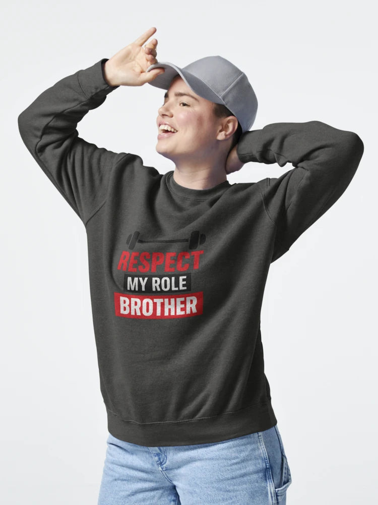 Respect My Role Brother T-Shirt | Motivational Brother Quote Tee | Bold Red and White Typography Shirt | High-Resolution Transparent Graphic  Classic T-Shirt