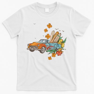 Surfing Tropical Summer Retro Truck T-Shirt