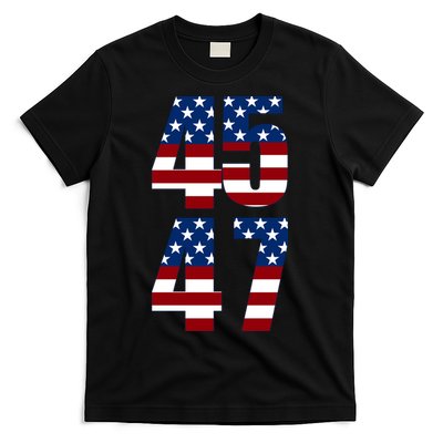Trump 2024 45 47 Vintage American Flag Retro 4547 Trump 2024 T-Shirt