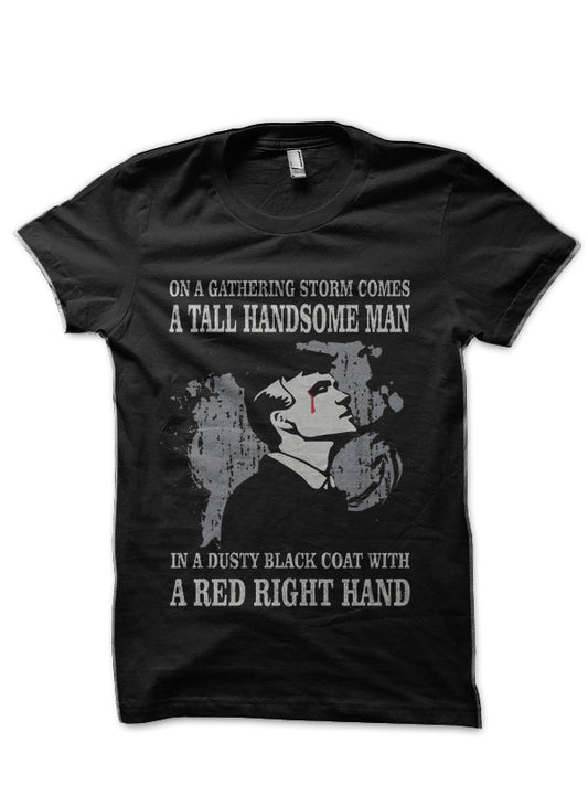 The Red Right Hand Black T-Shirt