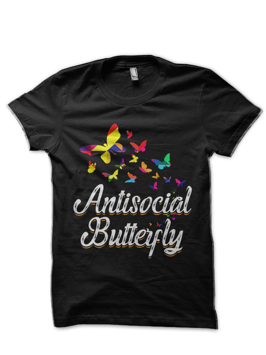 Anti social Butterfly Half Sleeve T-Shirt