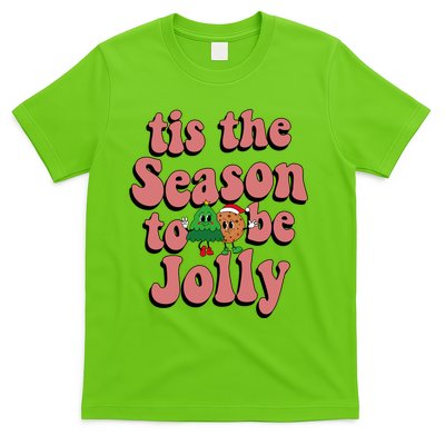 Tis The Season To Be Jolly Cookie Tree Christmas Retro T-Shirt