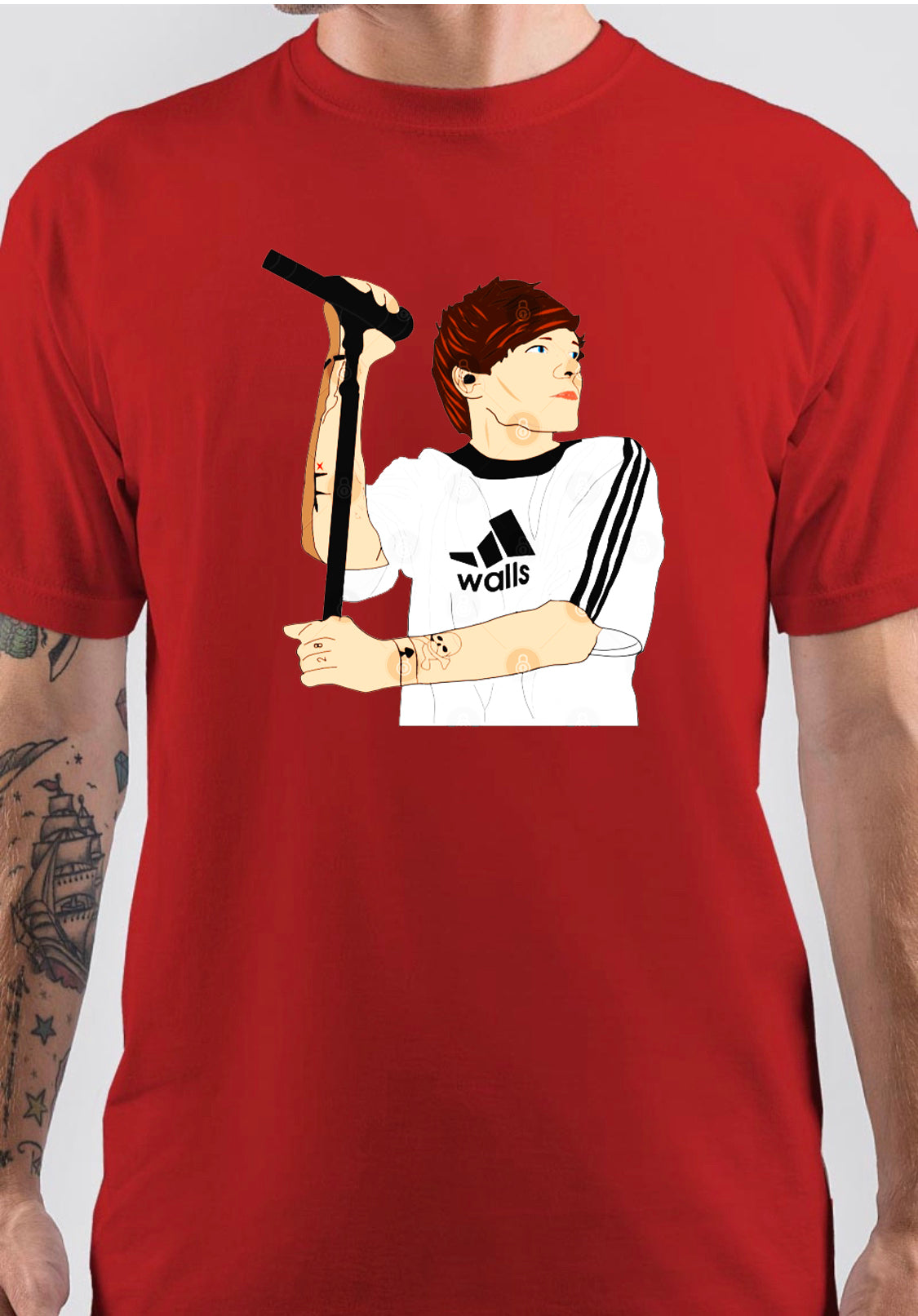 Louis Tomlinson Half Sleeve Red T-Shirt